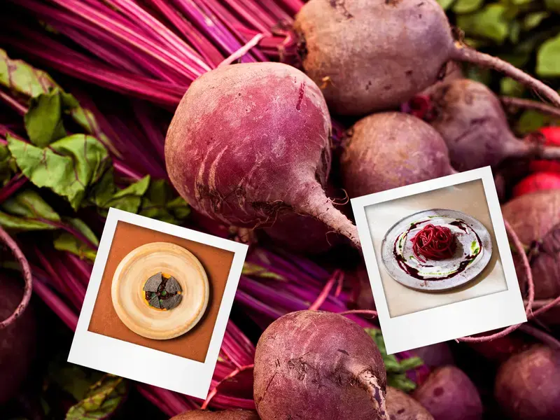 Purple-coloured beets.