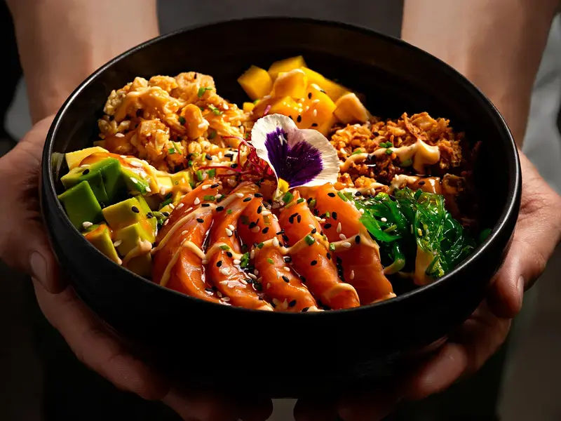 A bowl of fusion food.