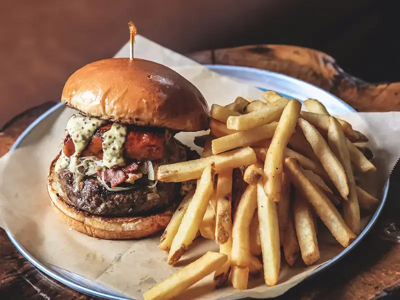 Burger and fries.