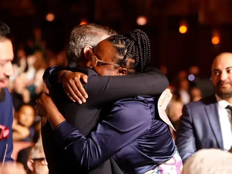 two people hugging