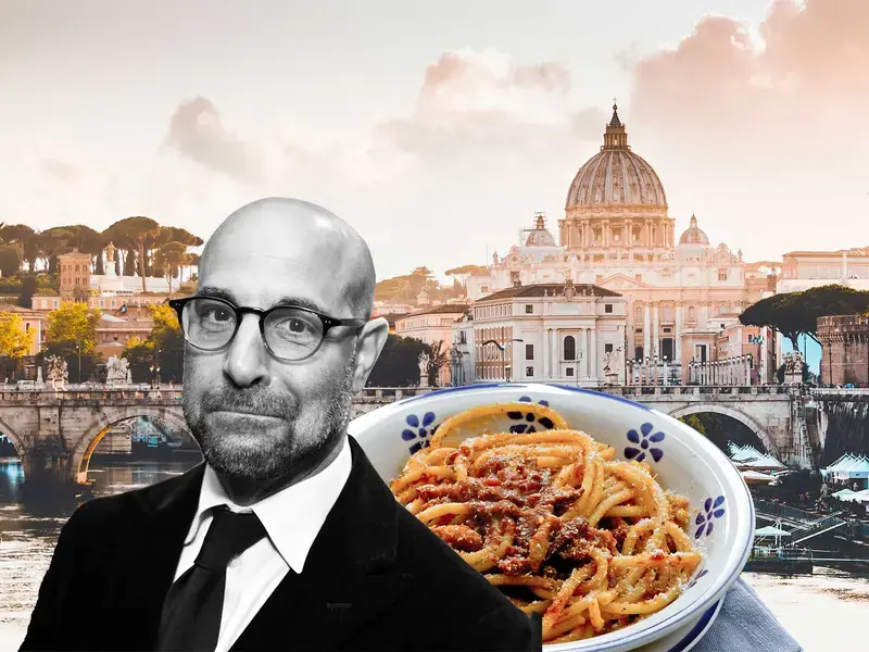 Stanley Tucci searching rome