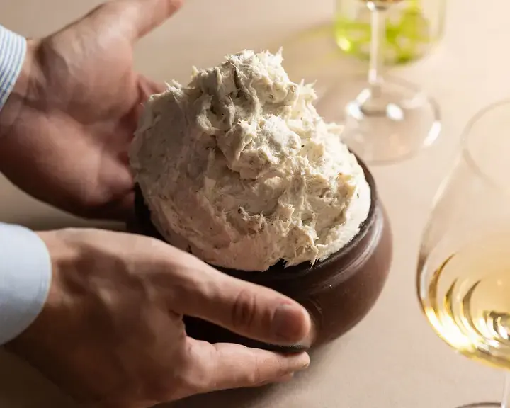 Creamed salt cod at Daniel Canzian restaurant.